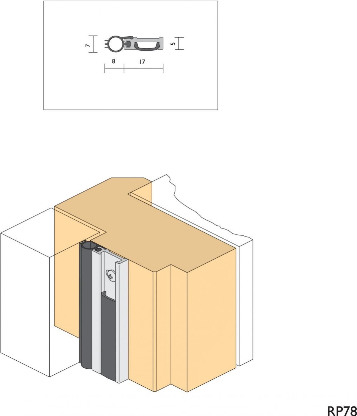 Gł&oacute;wny obraz Uszczelka do drzwi Raven RP78SI 2500 mm sztuka